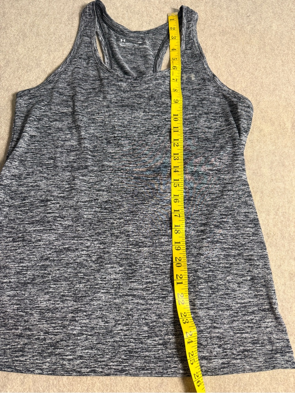 Under Armour Women's Heather Charcoal Racerback Tank - Picture 6 of 8